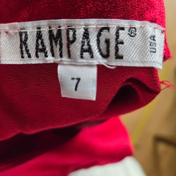 Rampage VTG 90s Y2K Red Satin Silky Bow Mini Dress 7 Coquette Feminine Romantic - Picture 7 of 11